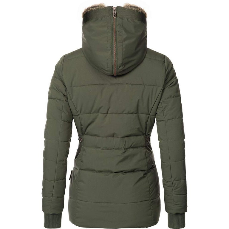 Ericdress slim faux fur zipper hooded jacket sales
