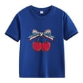 thumbnail image 3 of Generic Girls 4th of July Coquette Cherry Shirts Short Sleeve USA Flag Graphic T-Shirt Independence Day Blouse for 2-13 Years, 3 of 3