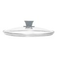 thumbnail image 1 of Tapa de repuesto para sartén de 36,7 cm con asa, para utensilios de cocina portátiles, borde de acero inoxidable transparente, tapa universal para mango gris, 1 of 8