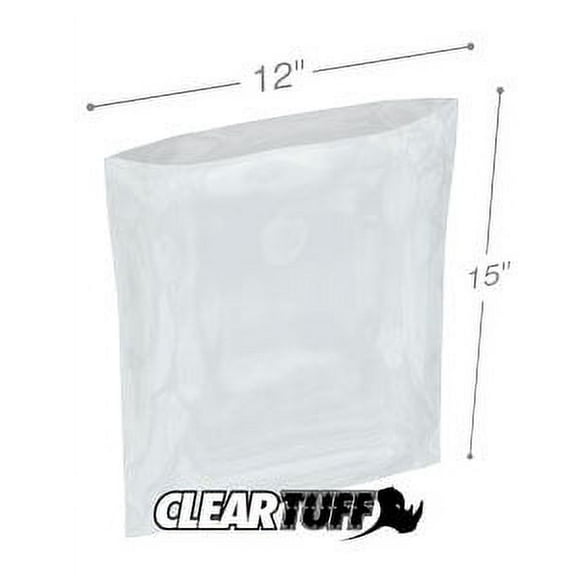 ClearTuff - 12" x 15" 2 Mil Flat Poly Bags - 1000/Case