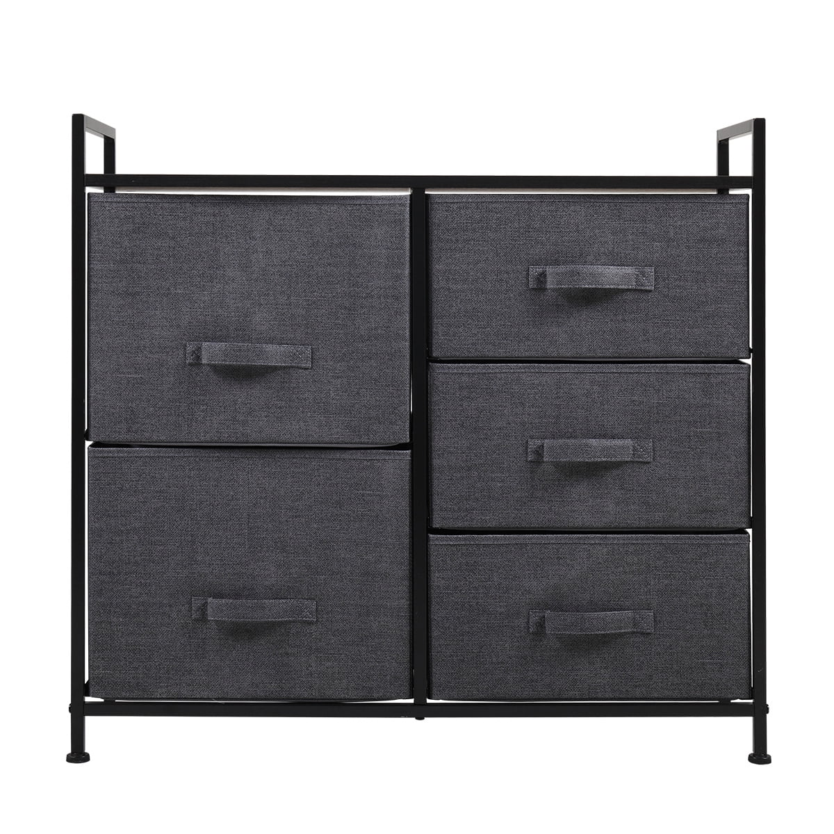 Lowestbest 3-Tier Drawer Dresser Organizer With 5 Drawers, End Table Storage Cabinet with Easy Pull Fabric Bins, Black Lowestbest 3-Tier Drawer Dresser Organizer With 5 Drawers, End Table Storage Cabinet with Easy Pull Fabric Bins, Black