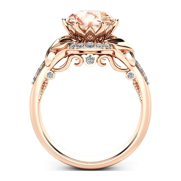 Art Deco Morganite Engagement Ring