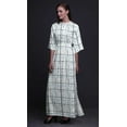 thumbnail image 4 of Bimba Rayon Check Shibori Ladies Long Gown Boho Beach Cocktail Party Maxi SlitDress-Small, 4 of 6