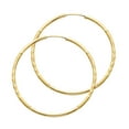 thumbnail image 1 of Ioka - 14K Yellow Gold 1.5mm Thickness Diamond Cut Satin Dual Finish Hoop Endless Earrings, 1 of 3