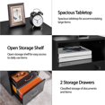 thumbnail image 4 of PERUYQ File Cabinet, Under Desk Vertical Cabinet With 2 Drawers and Open Compartment, Printer Stand with Lockable Wheels for A4 Letter Size Hangable File Folders for Home Office(Black), 4 of 18