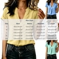 thumbnail image 3 of Yrmaups Loose Fit Short Sleeve T Shirt for Women, Casual V Neck Blouse, Breathable Linen Tee for Travel Office Home Daily Wear, Green XL, 3 of 5