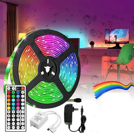 Ledander LED Bedroom Lights 16.4ft, Music Sync Color Changing LED Strip Lights with Remote Control and App 2830 RGB LED, LED Lights for Room Decoration or Home Party