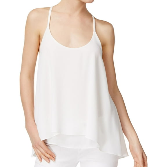 Rachel Roy Womens Layered Look Knit Blouse, White, X-Large