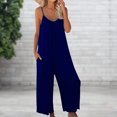 thumbnail image 3 of Monos De Tirantes Finos Body de mujer Loungewear transpirable sin mangas con bolsillos Street Style Casual Ygjytge Xl Azul para Mujer, 3 of 7