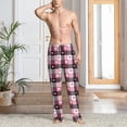 thumbnail image 2 of Naloa Heart Plaid Pajama Pants Men, PJ Bottoms, Sleep & Lounge Pants-Large, 2 of 6