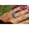 thumbnail image 4 of 14k White Gold Plated 2 Ct Princess Cut Lab Created Diamond Halo Engagement Ring Sterling Silver, 4 of 6