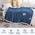 thumbnail image 4 of Fasiaou Large Fleece Blanket 47x78 inches, Soft Cozy Warm Giant Extra Large 10'x11.5' Blanket for Bed, Sofa, Couch,Travel, Camping, Large Flannel Big Throw Blanket,Blue, 4 of 8