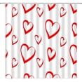 thumbnail image 2 of Valentine''s Day Shower Curtain Red Heart White Background Romantice Sweet Couple Fabric Bathroom Curtain Set with Hooks(36" Wx70 H), 2 of 4
