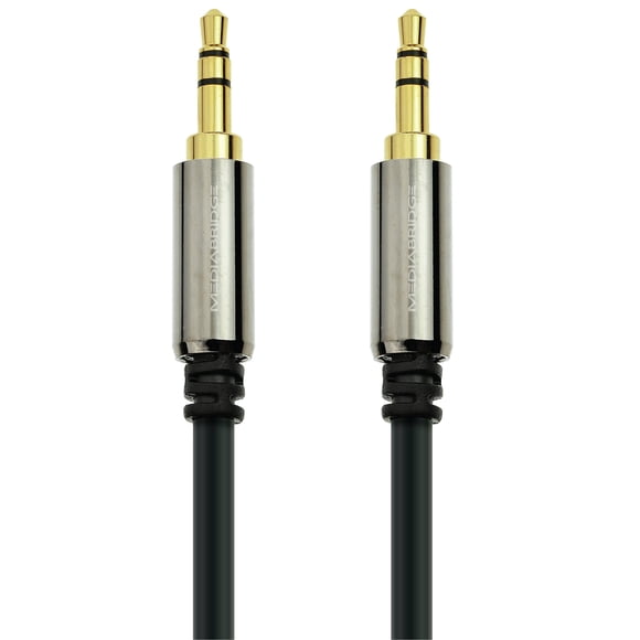 Cable auxiliar macho Mediabridge de 3,5 mm (4 pies) para auriculares, altavoces, estéreos de automóvil y más