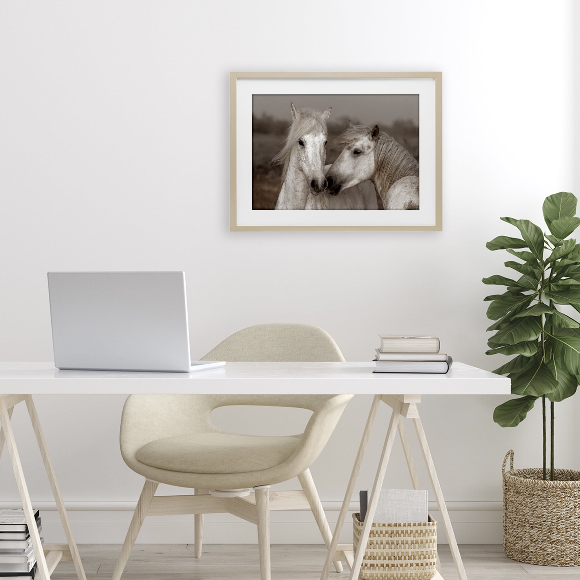 Stupell Industries Gentle Companionship Horses Birch Framed Print Under Glass, design by Danita Delimont