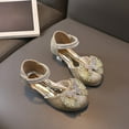 thumbnail image 6 of Girls Sandals Glittler Bow Dress Shoes Princess Crystal High Heels Party Wedding Flower Girls Shoes for Kid Toddler, 6 of 9
