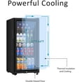 thumbnail image 3 of Beverage Refrigerator, 3.2 Cu.ft Mini Fridge with Double Glass Door, Cooler for Soda, Beer or Wine for Home, Office or Bar with Adjustable Re  ble Shelves (Black), 3 of 6