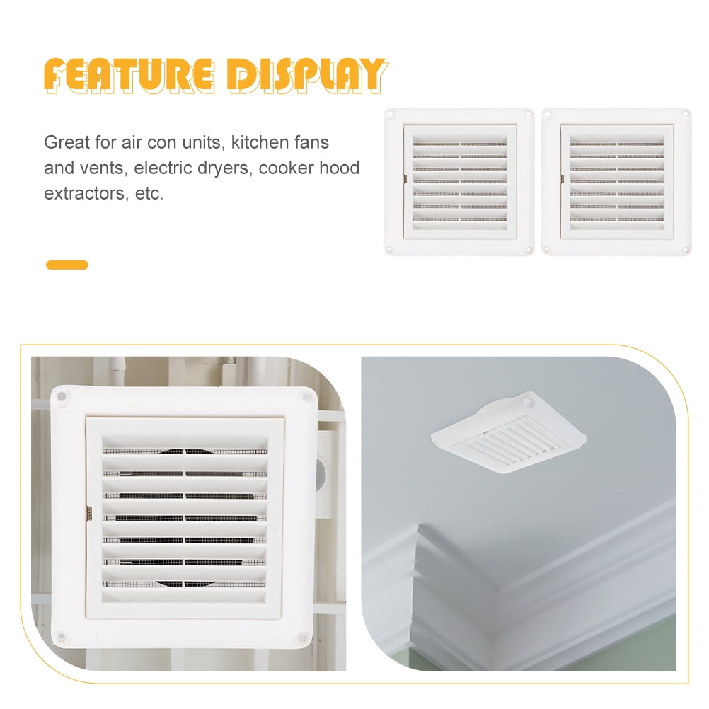 4-Pack Plastic Louvered Vent Covers for Air Exhaust, Vent Grilles, Easy Install Ventilation Covers