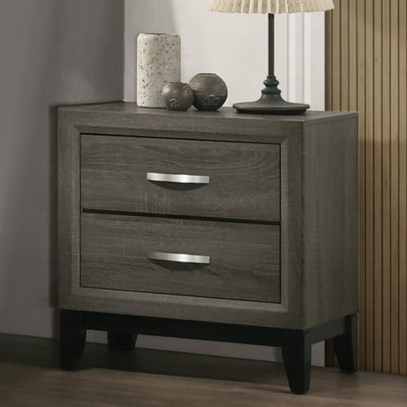 Weathered Grey 2-Drawer Nightstand