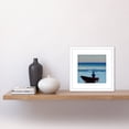 thumbnail image 2 of Fisherman Fishing in Small Boat Sunny Day Seascape Oil Painting Square Wooden Framed Wall Art Print Picture 8X8 Inch, 2 of 4