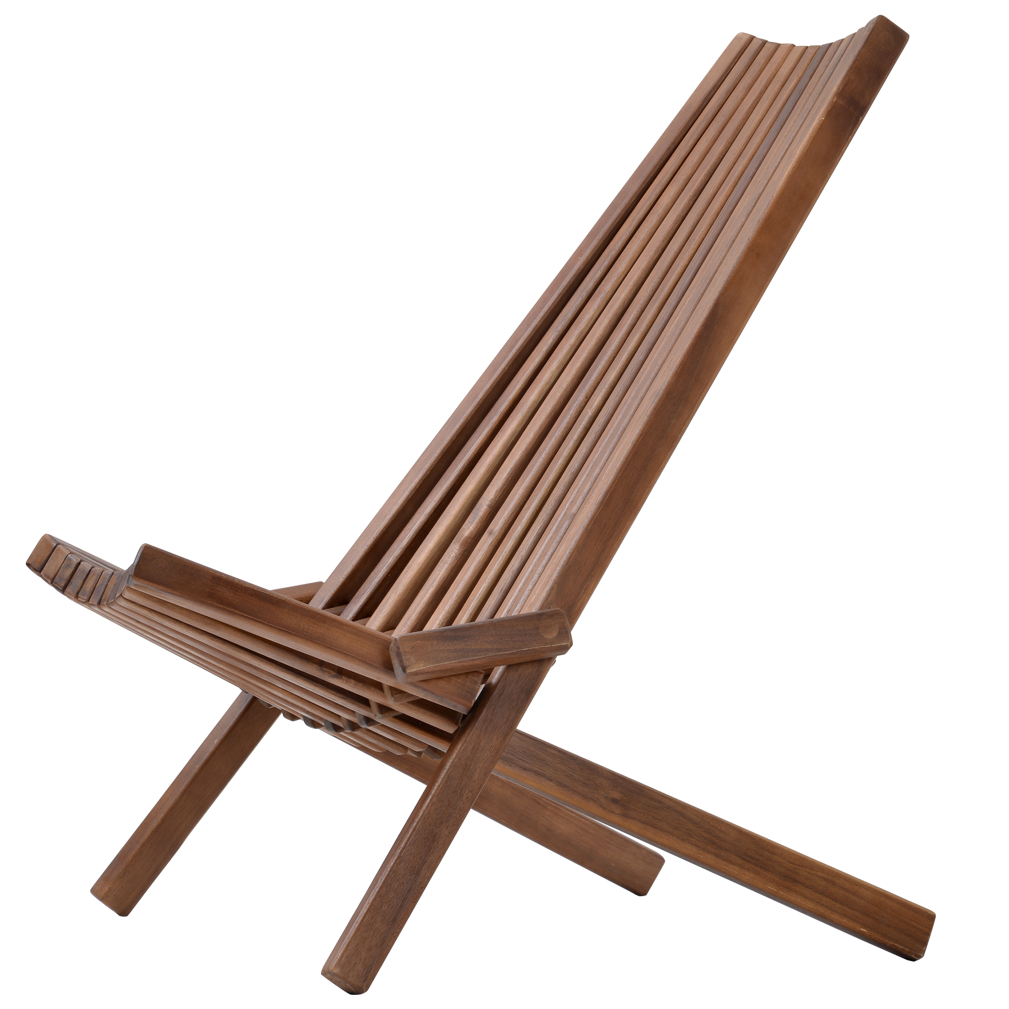 KOWILK Wooden Folding Chair for Outdoor, Low Profile Acacia Wood Lounge Chair with FSC Certified Acacia Wood, Fully Assembled (Espresso) - image 3 of 9