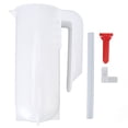 thumbnail image 1 of Taza de alimentación de cordero de 800ML, taza de alimentación de leche de plástico grueso para animales de granja, de pie y colgante en la pared, con tetina y pajita, 1 of 8