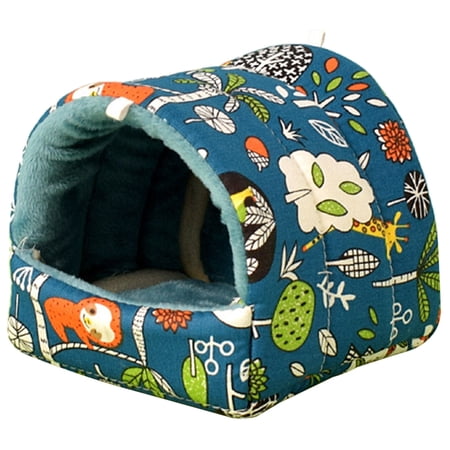 Tizuqe Hamster Hammock Bed Toy Small Hideout House Lovely Print Hanging Bed Habitat Decors for Squirrels Chinchillas
