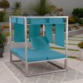thumbnail image 2 of Chad Outdoor Aluminum Daybed with Canopy, Silver, Teal, 2 of 3
