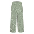 thumbnail image 4 of Women's Casual Pants Women'S Floral Embroidered Lace Printed Loose Pocket Patchwork Casual Pants,Green Women's Casual Pants XL, 4 of 5