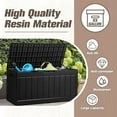 thumbnail image 4 of YSNW 83 Gallon Outdoor Deck Box Large Resin Storage Box for Patio Furniture Cushions and Garden Tools (Black), 4 of 15