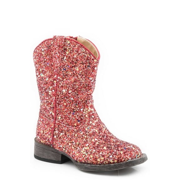 Roper Girls Toddler Red Multi Glitter Vamp Boot
