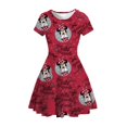 thumbnail image 1 of MINISO Disney Cartoon Mickey Jupe Robe Fille Été Manches Courtes Style Bébé Fille Robe Princesse Courte, 1 of 6