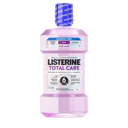 Listerine Total Care Alcohol-Free Mild Mouthwash/Mouth Rinse, Mild Mint, 1 L