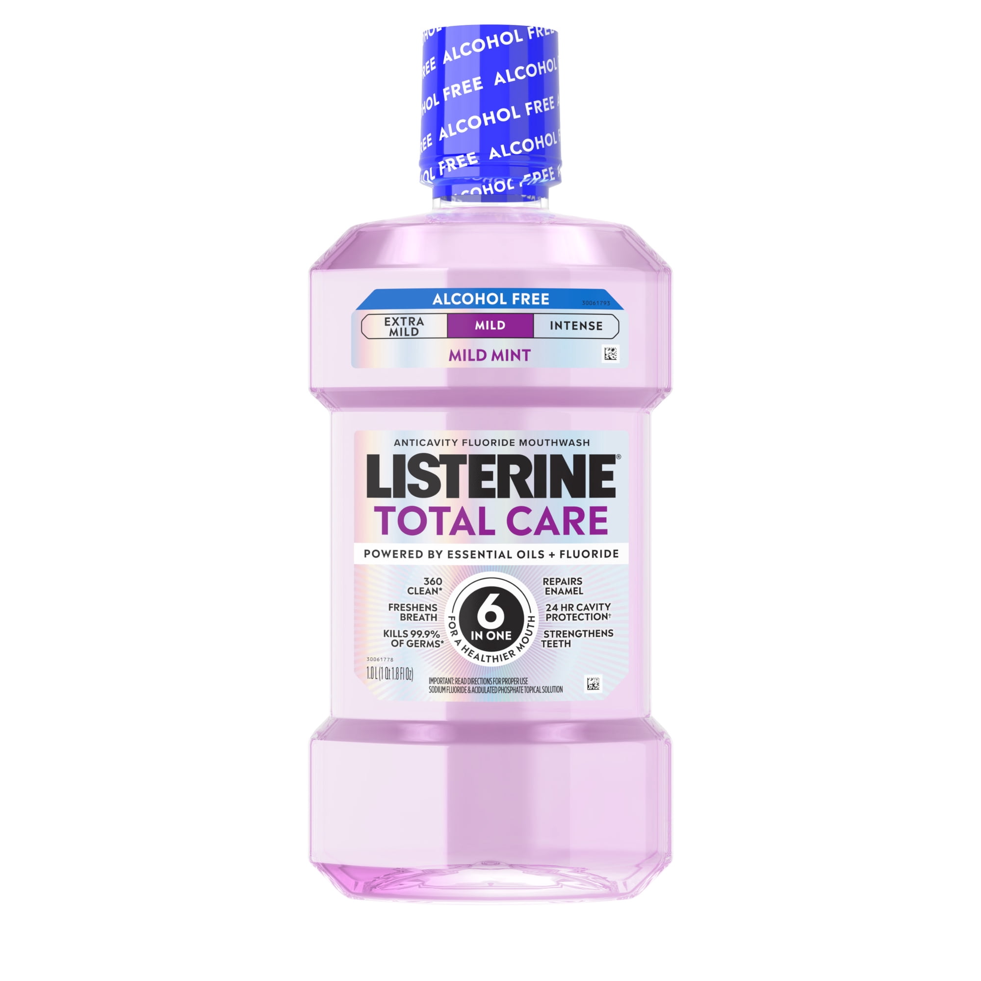 Listerine Total Care Alcohol-Free Mild Mouthwash/Mouth Rinse, Mild Mint, 33.8 fl. oz/1L