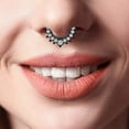 thumbnail image 3 of Briana Williams 16G Nose Ring Crystal Clicker Septum Piercing Jewelry Stainless Steel Horseshoe Barbell, 3 of 5