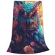 thumbnail image 2 of Fotbe Colorful Feather Owl Manta de Franela Acolchonada con Estampado, Súper Suave y Esponjosa, Extra Grande para Sofá, Cama, Uso Todo el Año-60"x50", 2 of 7