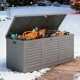 thumbnail image 2 of Seizeen Resin Deck Box, 130 Gal Outdoor Storage Box, Waterproof Large Patio Lockable Deck Box for Outside Cushions, Pool Accessories, Throw Pillows, Garden Tools, Gray, 2 of 8