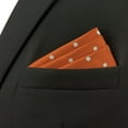 thumbnail image 4 of Dotty Pocket Square for Men Orange with Off-white Dots Business Wedding, 4 of 6
