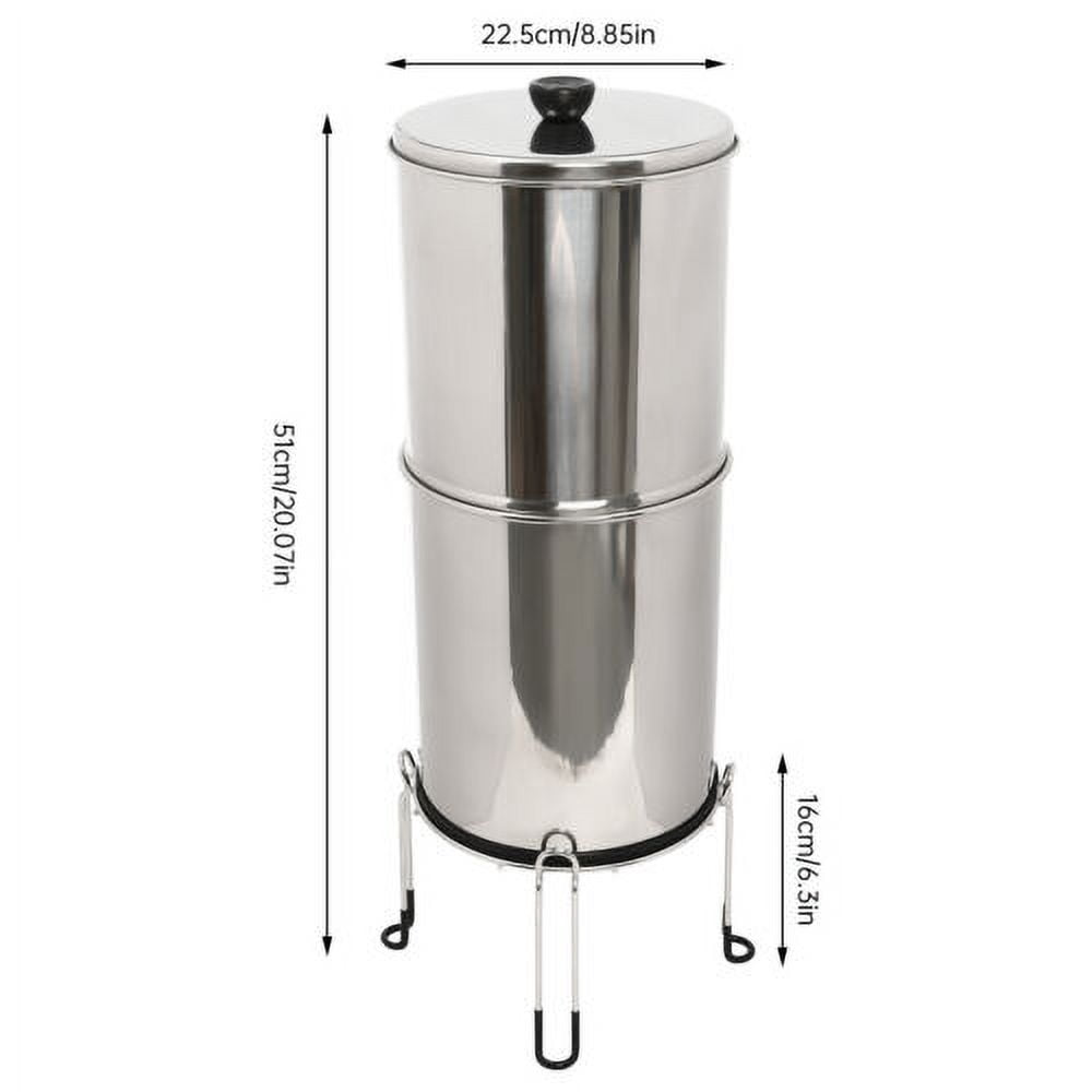 2.25 Gallon Stainless-Steel Gravity-fed Water Filter System W/ 2 Washable Filter