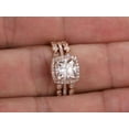 thumbnail image 4 of 3.05 Carat Cushion Moissanite Diamond Trio Wedding Set with 18k Gold Plating, 4 of 5