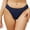 Navy, variant on Huowey Women Vintage Print Low Waist Bikini Bottom Swim Briefs Beachwear Brazilian Bottom Side Tie Thong Bathing Swimbottom Brazilian Beachwear Honeymoon Cruise Trendy Wear