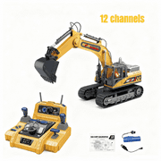 Remote Control Excavator for Kids, 12CH RC Construction Vehicles Toy Excavator with Sound & Lights for Grandkids Christmas Birthday Gifts(Middle Size)