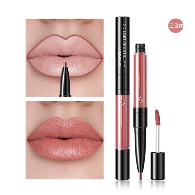 Lápiz labial líquido y delineador de labios Set de lápices labiales líquidos mate aterciopelados Delineador de labios 10 ml un lápiz labial