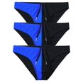 thumbnail image 2 of TANBOM Men's Drawstring Triangle Swim Trunks Lightweight Polyamide, Black, 3-Pack, XL, 2 of 6