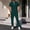 Army Green, variant on Hrsba Mens Casual Outfits, Solid Color Stand Collar Short Sleeve and Elastic Waist Long Pants Summer Matching Set