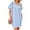 Clear Blue, variant on Womens Casual Dress Short Sleeve Cotton Button Down Loose Fit Shirt Dress with Pocket