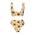 thumbnail image 6 of Rocae Sunflowers And Bee for Bikini Set for Women Two Piece Sexy High Swimsuits Split Crossover Bikini X-Large, 6 of 9