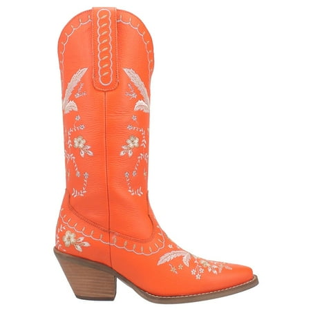 

Dingo Womens Full Bloom Floral Round Toe Casual Boots Knee High Mid Heel 2-3