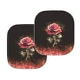 thumbnail image 3 of FOR U DESIGNS Red Rose Car Sun Shade Fashion Windshield Sunshade Universal Fit Block Sun Glare Auto Interior Decoration for SUV Truck, 2 Pack Auto Decorative Accessories, 3 of 5