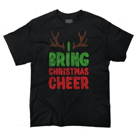 Bring Cheer Reindeer Ugly Christmas Sweater Funny Gift Ideas T-Shirt Tee by Brisco Brands